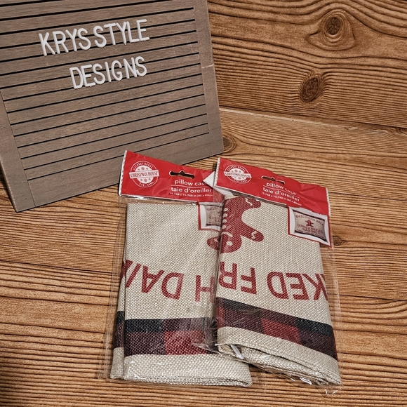 Holiday Gingerbread Decorative Burlap Pillowcases Thow Pillow Cover - Picture 1 of 4